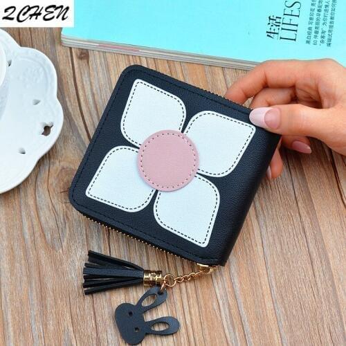 Women wallet Leather Luxury Brand Famous Crown Women Wallets flower Purses Female Short Coin Zipper Purse Credit Card Holder 493