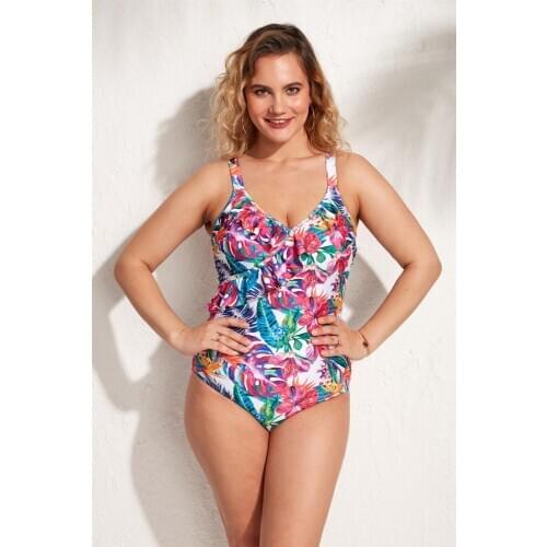 Ola Chicas Plus Size Thin Straps Frilly Swimsuit For Women Large Xl Xxl 3xl 4xl 5xl 6xl With Options 2021 Swimwear