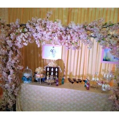 1 Meter Long Artificial Simulation Cherry Blossom Flower Bouquet Wedding Arch Decoration Garland Home Decor Supplies