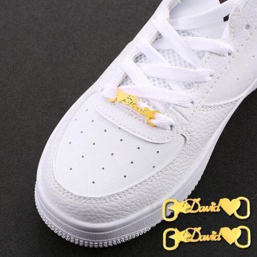 1 Pair Custom Name Shoe-buckle Personalized Stainless Steel Jewelry Nameplate Buckie Gold Charm Baby Adult Leisure Shoe Tags