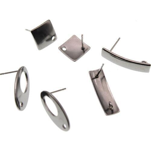 20pcs/lot Stainless Steel Blank Earring Stud Base for Jewelry Findings Components,Earring Post Pins DIY Accessories Supplies