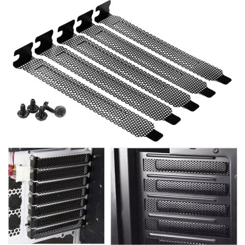 5/10Pcs 120x20x12mm 12mm PCI Slot Cover Black Hard Steel Dust Filter Blanking Plate PCI Slot Cover With Screws Hot Wholesale