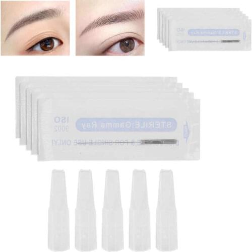 5pcs Eyebrow Tattoo Needle Portable Microblading U9 Needle Makeup Tattoo Needle for Large Small Needle Cap Tattoo Tools