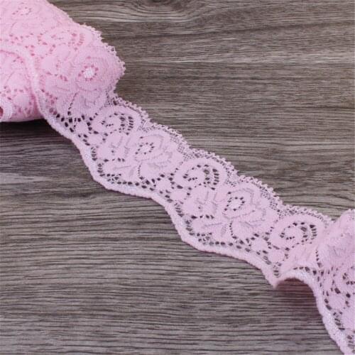 50yards /lot 3.5CM Wide High Quality Lace Headband Girls Stretch Hairband Headwear Kids Elastic Headband DIY Accessories