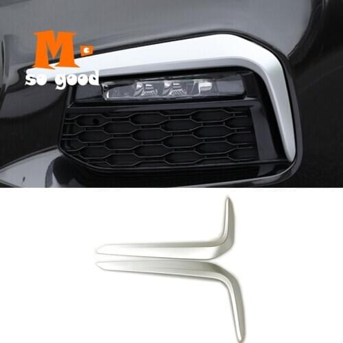 ABS Chrome For BMW 5 Series G30 530 liM 2017 2018 Exterior Front Fog Decoration Strips Cover Trim Car Accessories Sticker 2pcs