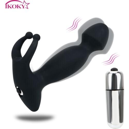 IKOKY Anal Dildo Vibrator Sex Toys for Men Women Gay Masturbation G-spot Stimulator Anal Butt Plug Prostate Massager Silicone