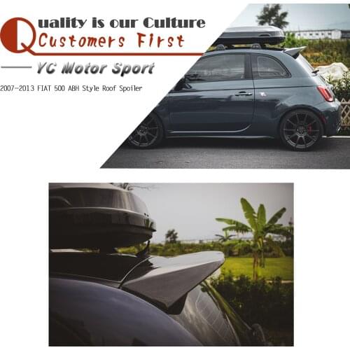 CCar Accessories Carbon Fiber ABH Style Roof Spoiler Fit For 2007-2013 500 Roof Spoiler Rear Wing