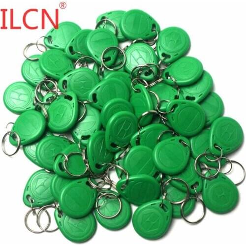 125Khz Rewritable Writable Copy Keyfobs Token Ring llaveros Proximity EM4305 Waterproof Key Fob Ring Access Control Green 50pcs