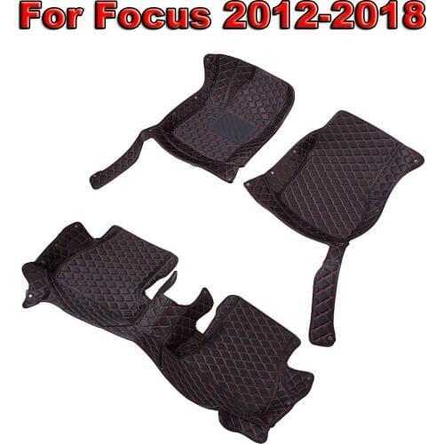 Black Car Floor Mats PU Auto Floor Protection Mat 1 Set Interior Accessories