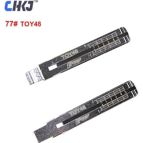 CHKJ 10pcs/lot NO.77 TOY48 Engraved Line Key For Lexus Toyota 2 in 1 Scale Shearing Teeth