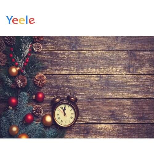 Christmas Decoration Wooden Board Clock Flower Photocall Backdrop Photography Custom Photographic Background For Photo Studio
