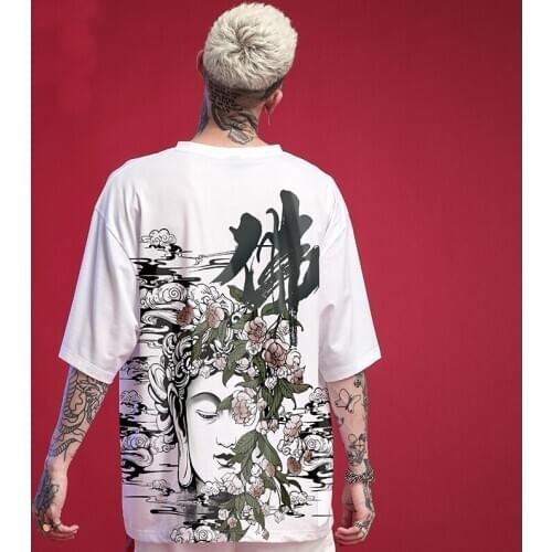 Harajuku T-Shirt Unisex Hip Hop MenS Tshirt Japanese Anime Printed Short Sleeve T Shirt Tops Tees Samurai Streetwear FF2702