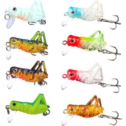 Gorgons 35mm 3g Cicada Locust Bait Artificial Insect Bait Bugs Grasshopper Luminous Fishing Lure for Freshwater Bass Fishing