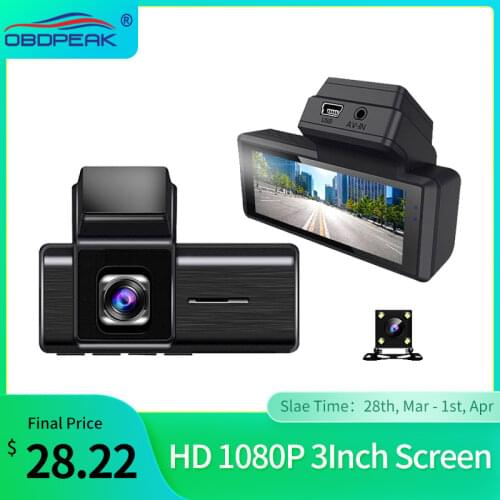 K9 Smart Car DVR 3" Dual 1080P DashCam Video Recorder WDR G-sensor Night Vision Auto Dash Cam With Rear View 24H Parking Monitor