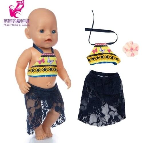Doll clothes 43cm baby doll swimming suit for 18" dolls bikini