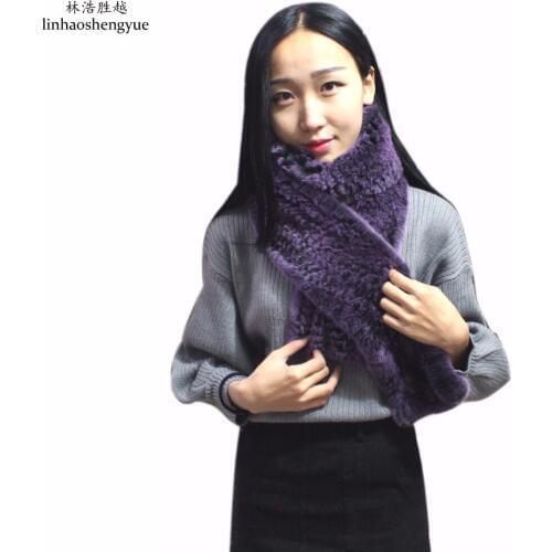 Linhaoshengyue Rabbit Warm Scarf Women Soft Fashion