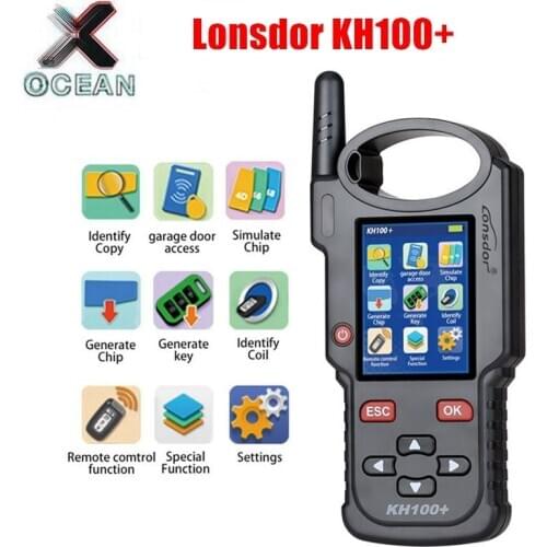 Lonsdor KH100+ Remote Maker Key Programmer KH100 + Generate Chip/Simulate Chip/Identify Copy/Remote Frequency/Access control key