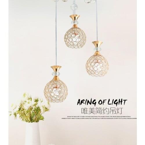 Nordic modern simple dining room chandelier creative three-headed dining room lamps art attic crystal bar personality Chandelier