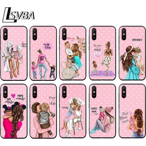 Hot Mom Love Baby for Xiaomi Redmi 10X Pro 5G 9A 9I 9T 9 GO K40 K30 K20 Ultra 8 7 6 5 4X Pro Soft Black Phone Case