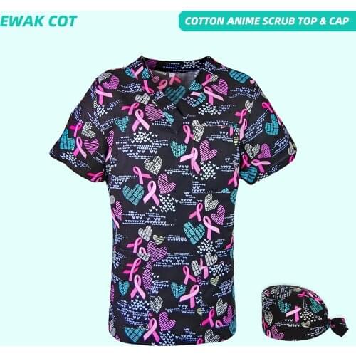 Wholesale Fashion Scrubs Tops Women Men Uniforms T-Shirt Size Rang XS-4XL Nurses Doctors Uniform Scrub Top
