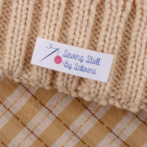 Personalized Tags , white,Sew-in Fabric Label, Personalized Brand, knitting label, Logo or Text(MD2123)