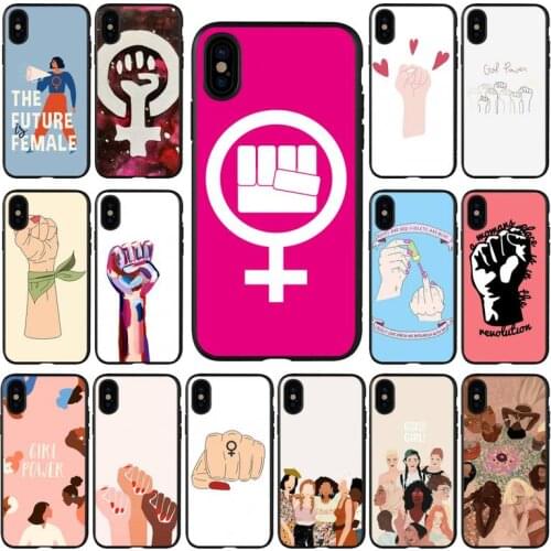 YNDFCNB pink Feminist fist Logo Phone Case for iPhone 11 12 pro XS MAX 8 7 6 6S Plus X 5S SE 2020 XR cover