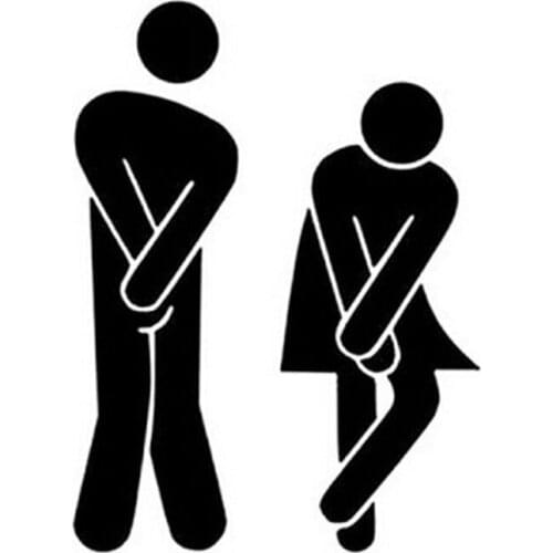 Toilet Seat Entrance Sign Wall Sticker Vinyl Art Removable Bathroom Decals Decor Cute Man Woman Washroom Door Toilet WC Sticker