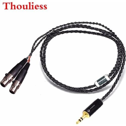 Thouliess HIFI Black Silver Plated Headphone Replacement Upgrade Cable for Audeze LCD-3 LCD3 LCD-2 LCD2 LCD-4 Headphones
