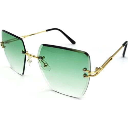 Fashion Gradient Sunglasses Rimless Square Rimless Sunglasses For Women 7 Colors