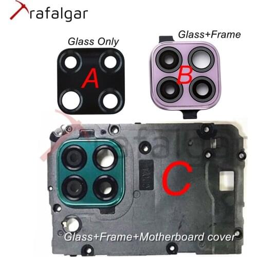 For Huawei P40 Lite Rear Back Camera Lens Glass with Bezel Frame Holder For Huawei P40 Lite Camera Lens Glass Replacement Parts