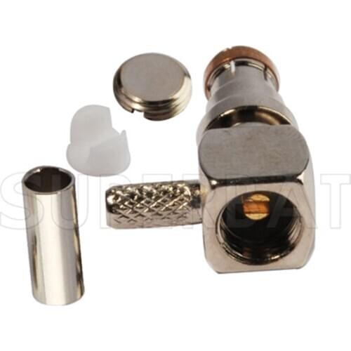 Superbat 50 Ohm SMB Plug Right Angle Crimp Attachment Connector for Coaxial Cable RG316 RG174 LMR100