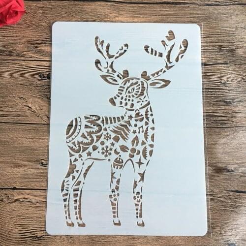 A4 29 * 21cm creative animal deer DIY stencil wall painting scrapbook coloring photo album decorative paper card template