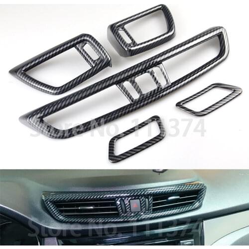 Chrome Carbon Look For Nissan Qashqai J11 2016-2018 2019 2020 Front Console Air Condition Vent Outlet Cover Trim Accessories