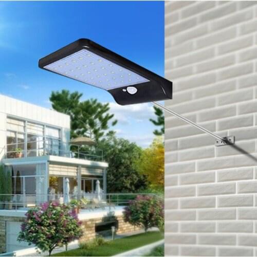 PIR Motion Sensor Outdoor Emergency Security Light Solar Waterproof Street Light Wall Lamp with Rod Backyard Garage Lightings