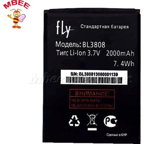 High Quality Brand New Battery BL3808 2000mAh For Fly Iq456 Accumulator