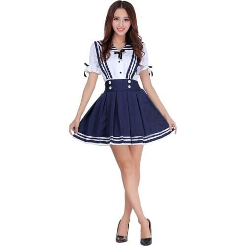 Japan JK Suit Summer Navy Sailor Suit Cosplay Tops Skirts Outfits JK High School Uniform Class Uniform Students Clothing Girls