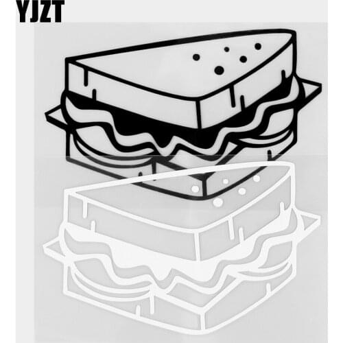 YJZT 14×8.5CM Delicious Sandwich Pattern Vinyl Decal Window Bumper Decorative Car Stickers Black / Silver 20B-0486