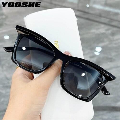 YOOSKE Womens Cat Eye Sunglasses Vintage Gradient Shades Sun Glasses Men Classic Black Eyewear UV400 2021 Fashion Goggles