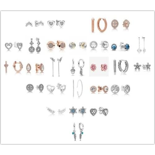 925 Sterling Silver Pandora Earring Bedazzling Butterflies Stud Earrings For Women Wedding Gift Jewelry