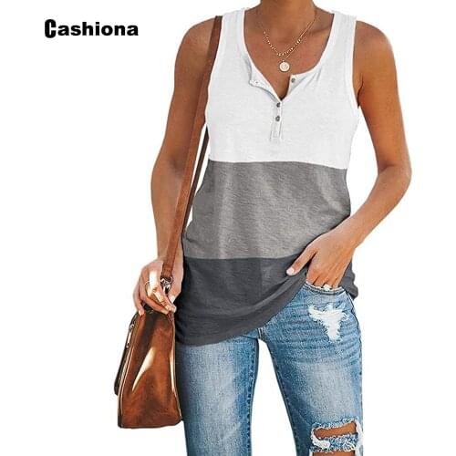 Plus Size 4xl 5xl Womens Camis Top Summer Casual Shirt 2021 Ladies Tshirt Sleeveless Vest Pullovers Femme Patchwork Tank Top