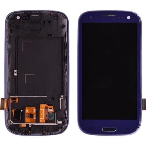 For Samsung Galaxy S3 i9300 LCD Display Touch Screen Digitizer Assembly with Frame Can adjust the brightness free shipping