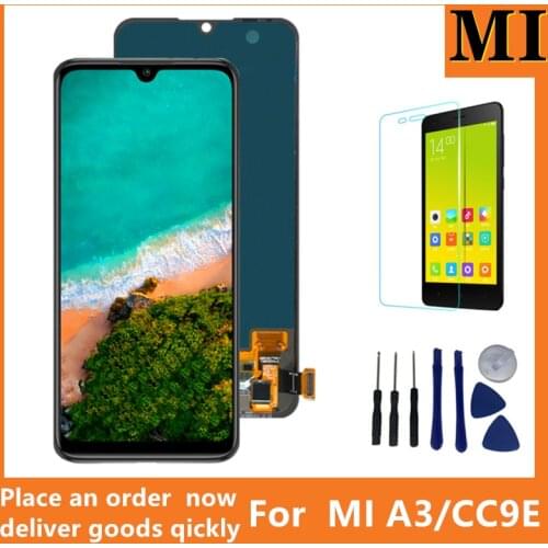 Super AMOLED Display For Xiaomi Mi CC9E LCD Display Touch Screen Digitizer Assembly With Frame For Xiaomi Mi A3 MiA3 Lcd