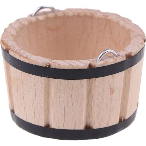1:12 Dollhouse Miniatures Wooden Basin Wooden Barrel Furniture Accessories