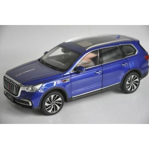 1:18 Diecast Model for FAW Hongqi HS7 2019 Blue Luxury SUV Alloy Toy Car Miniature Collection Gifts T2