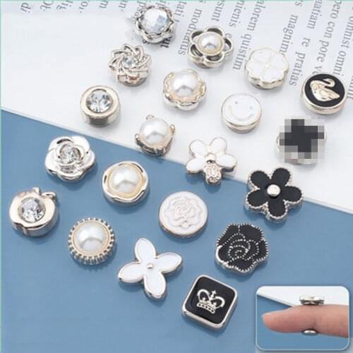10pcs Magnet Snap Buttons Pearl Buckle Nail-free Sewing-free Shirt Decoration Adjustable Snap Buckle Accessories