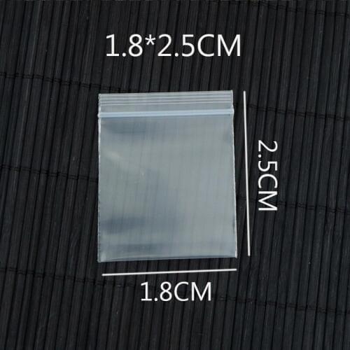 1000PCS 1.8x2.5cm / 0.7 inch x 0.98inch Jewelry Ziplock Zip Zipped Lock Reclosable Plastic Poly Clear Bags Jewelry