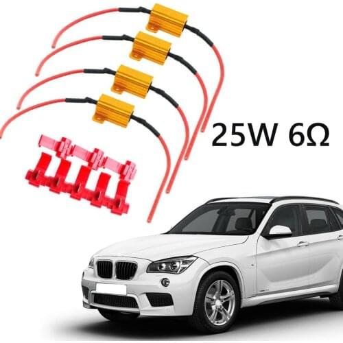 2Pcs Power Metal Shell Case Wirewound Resistor LED Car Light Resistance 25W 6ohm Load Resistors Turn Signal License Lamp