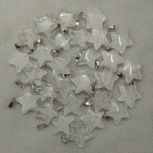 2017 Fashion good quality natural crystal five-pointed star charm pendants for jewelry making 50pcs/lot Wholesale free shipping