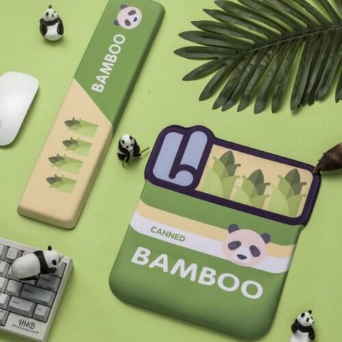 80% Off Cartoon Panda Design Silicone Non-slip Mouse Pad Keyboard Mouse Mat with Wrist Rest for Office