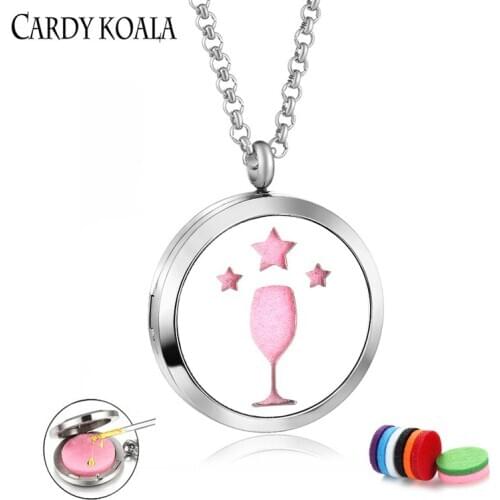 Atmospheric Cup Hollow Aromatherapy Essential Oil Pendant Couple Necklace Free Shipping
